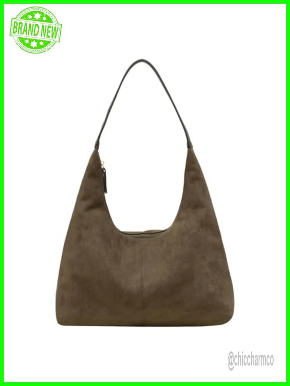 Faux Suede Hobo Bag with Magnetic Closure Large Tote Shoulder Bag